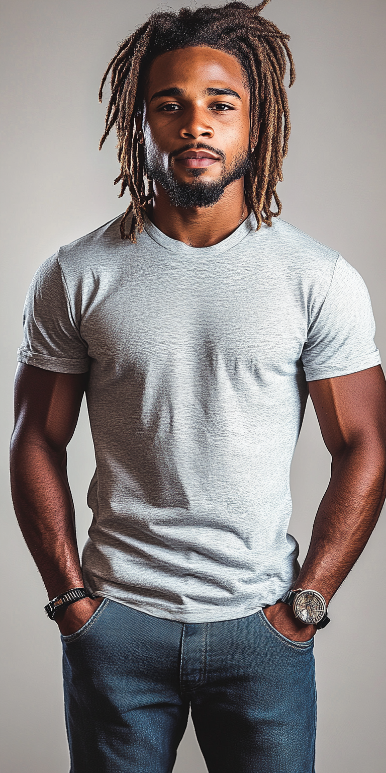 Minimalist Gray T-Shirt Mockup with Customizable Design