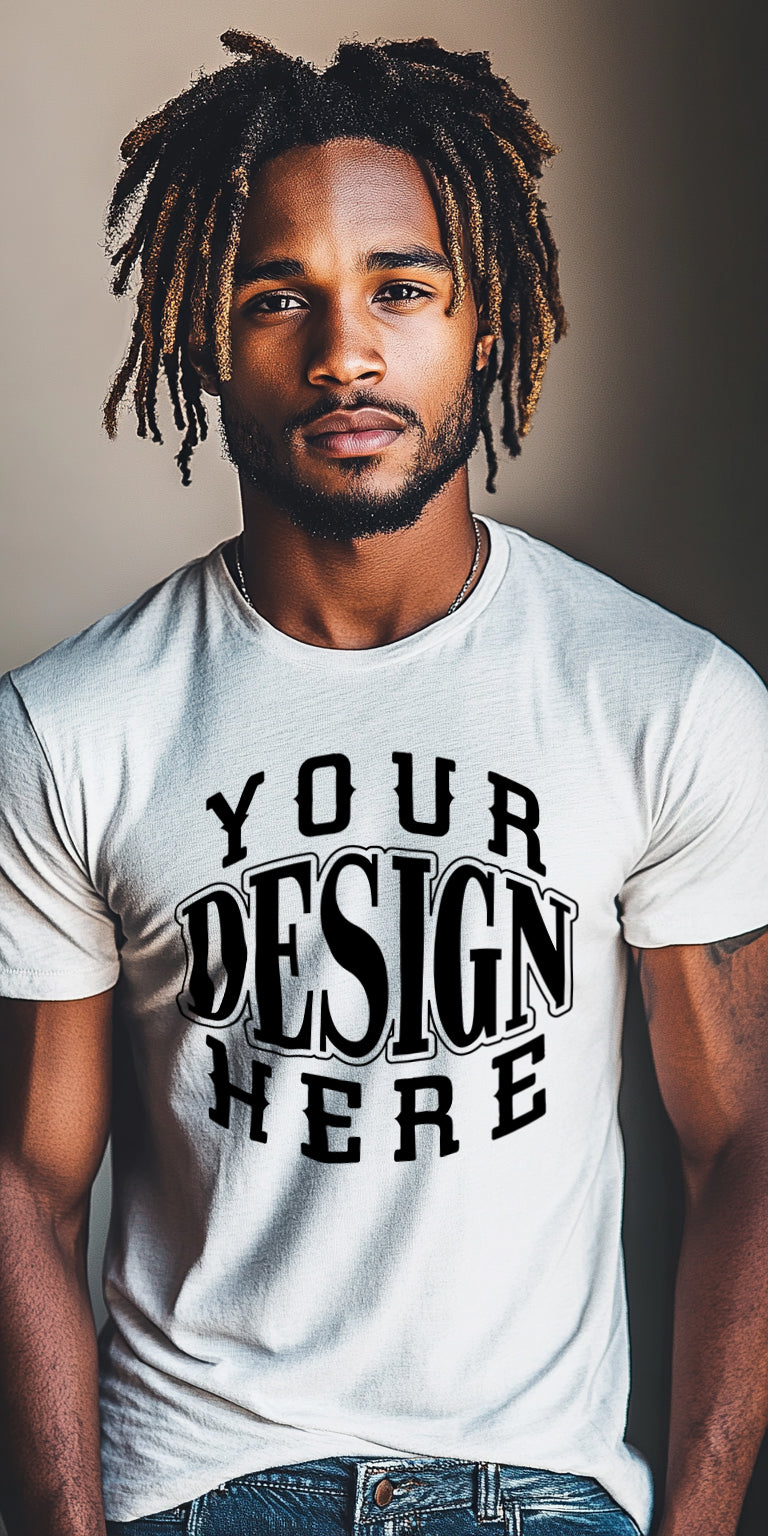 Clean White T-Shirt Mockup with Customizable Design Area