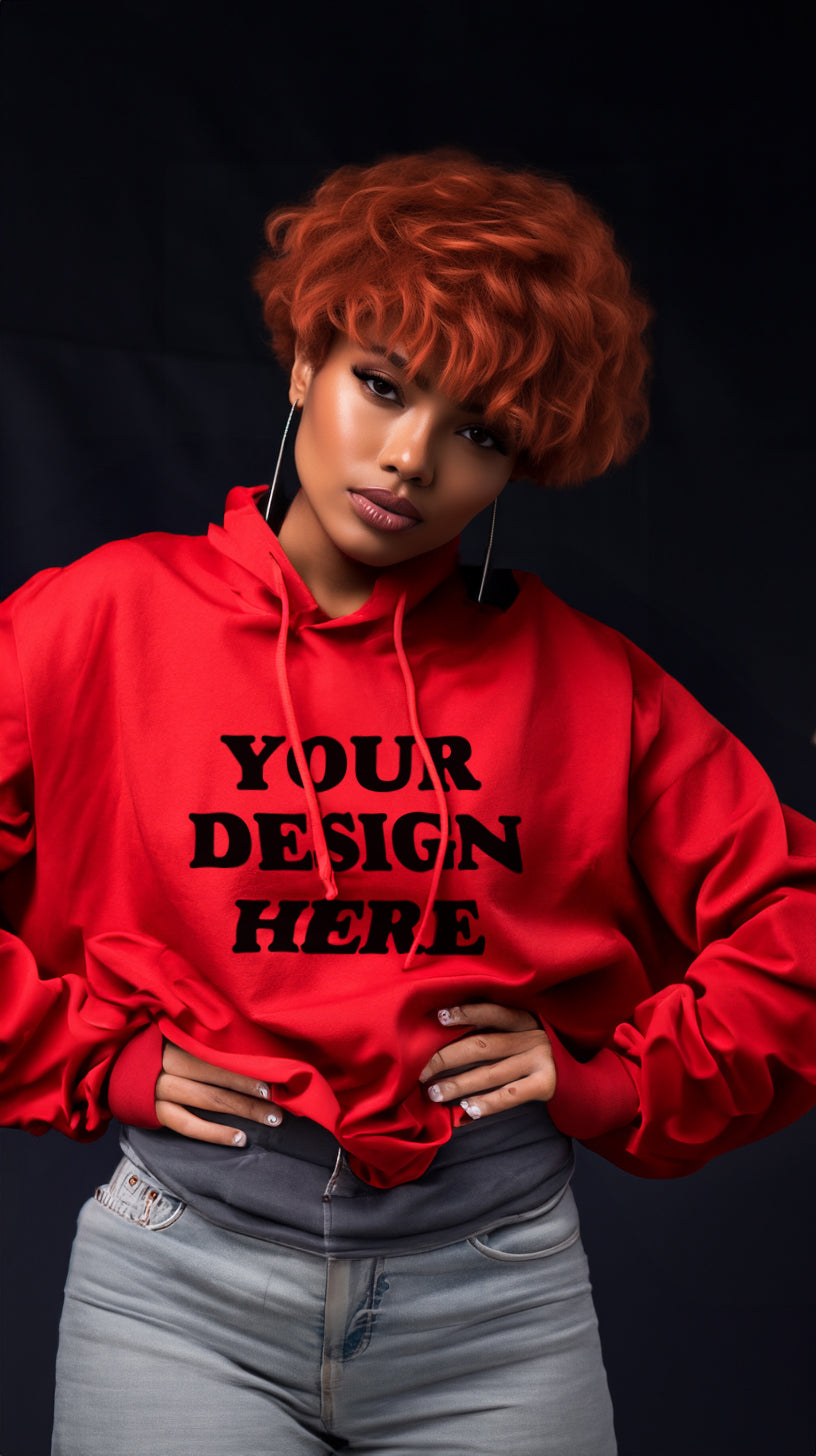 Bold Red Hoodie with Customizable Design