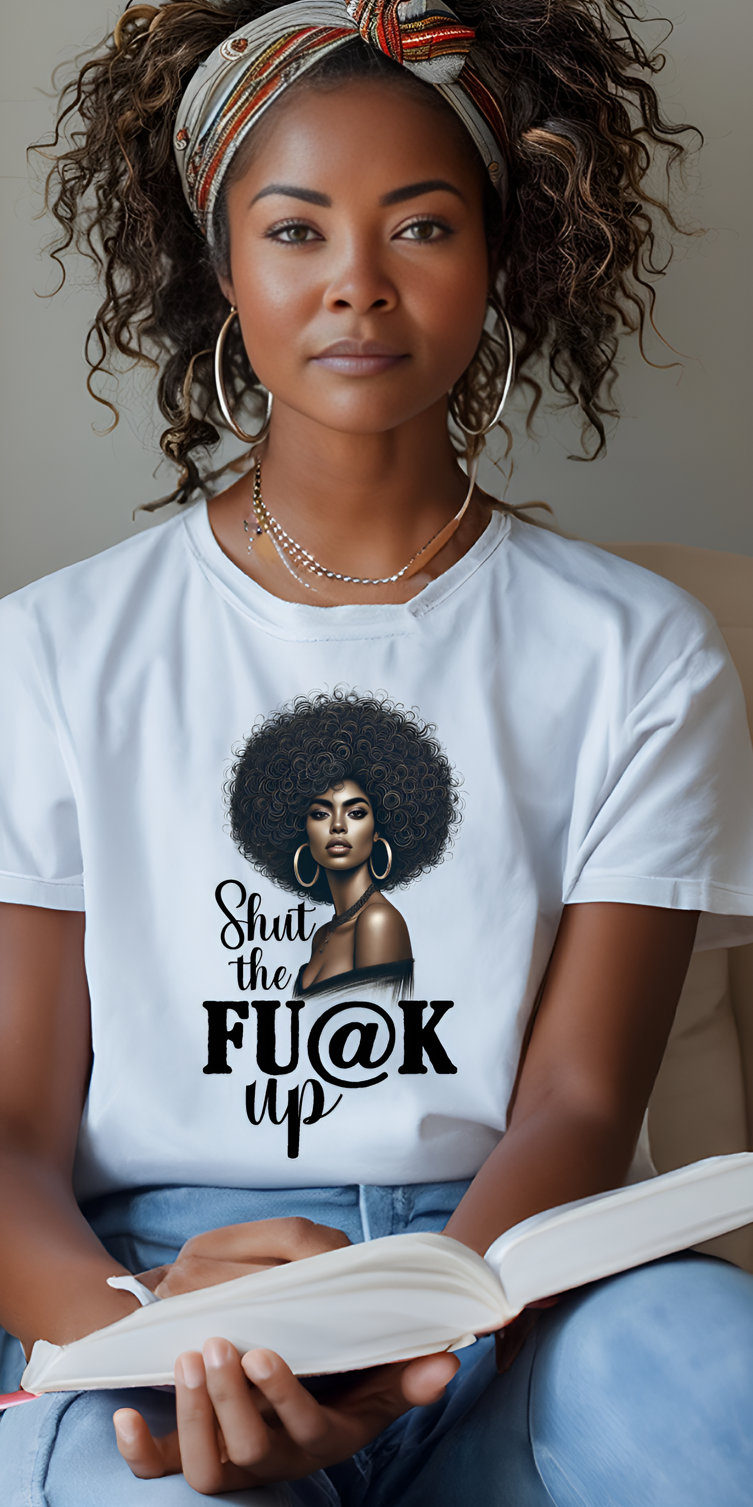 Shut the Fu@k Up – Bold Afro Art for Custom Apparel