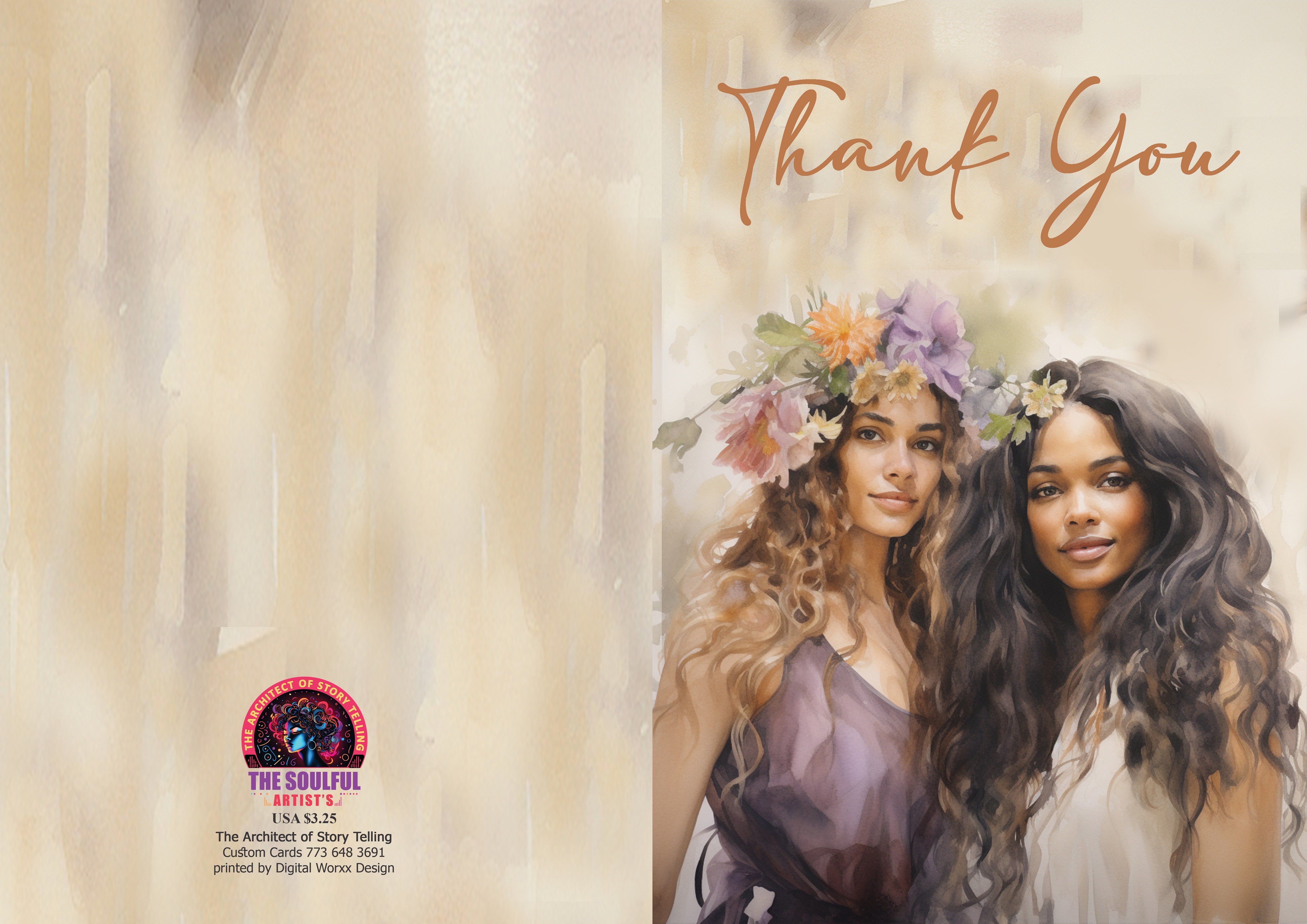 Afrocentric "Thank You" Cards – Digital Art Set of 3