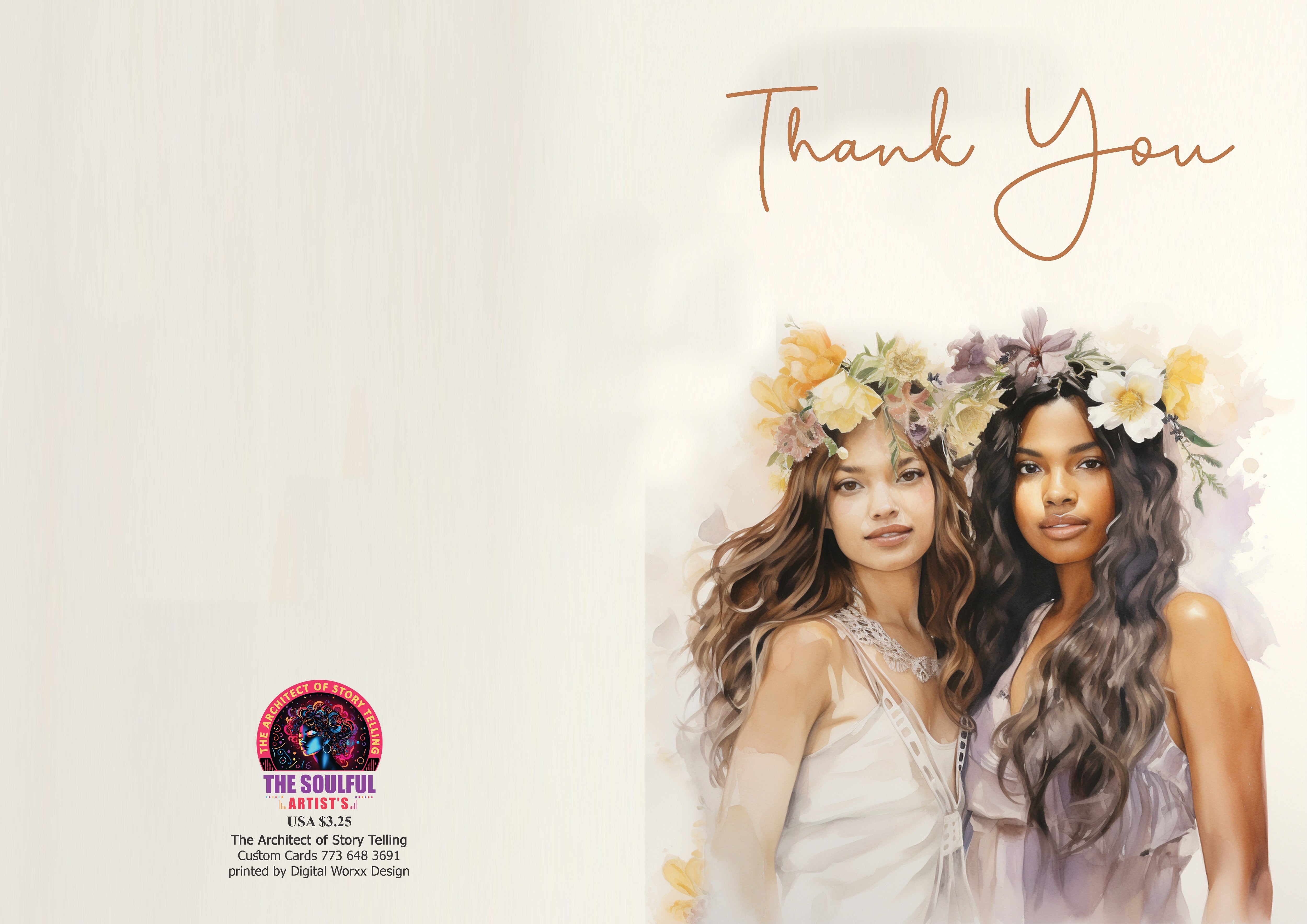 Afrocentric "Thank You" Cards – Digital Art Set of 3