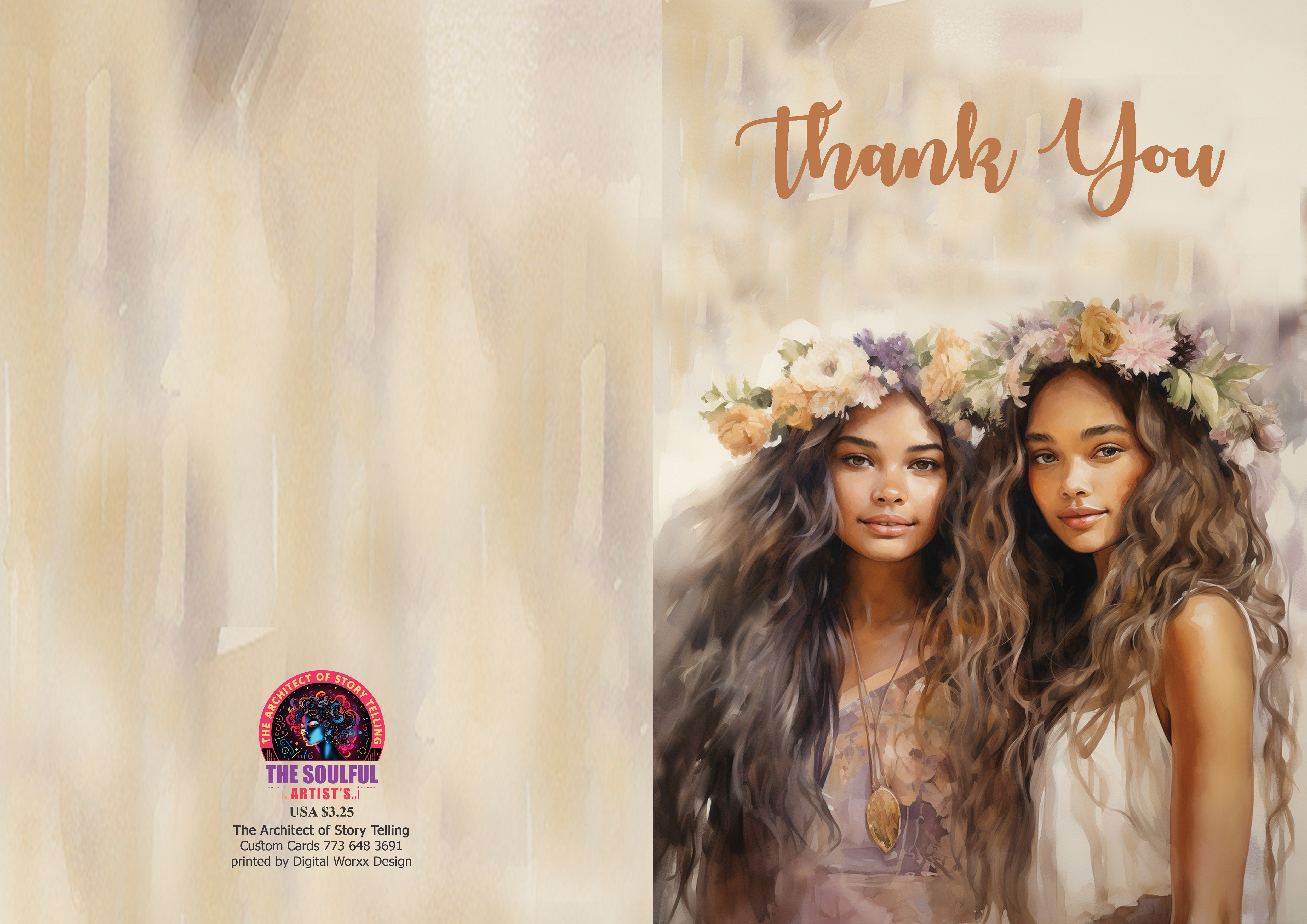 Afrocentric "Thank You" Cards – Digital Art Set of 3