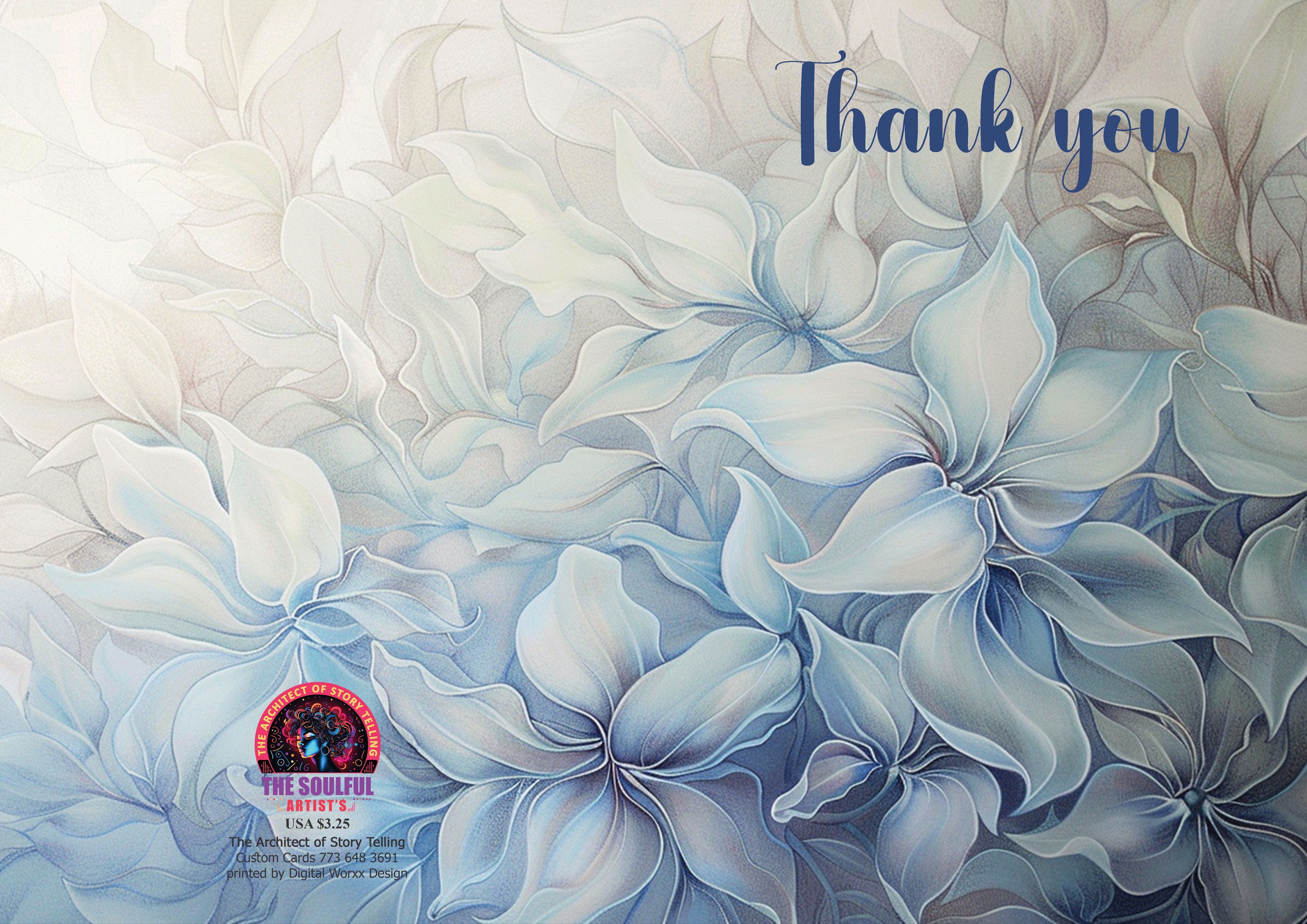 Dahlia Flower "Thank You" Cards – Digital Art Set