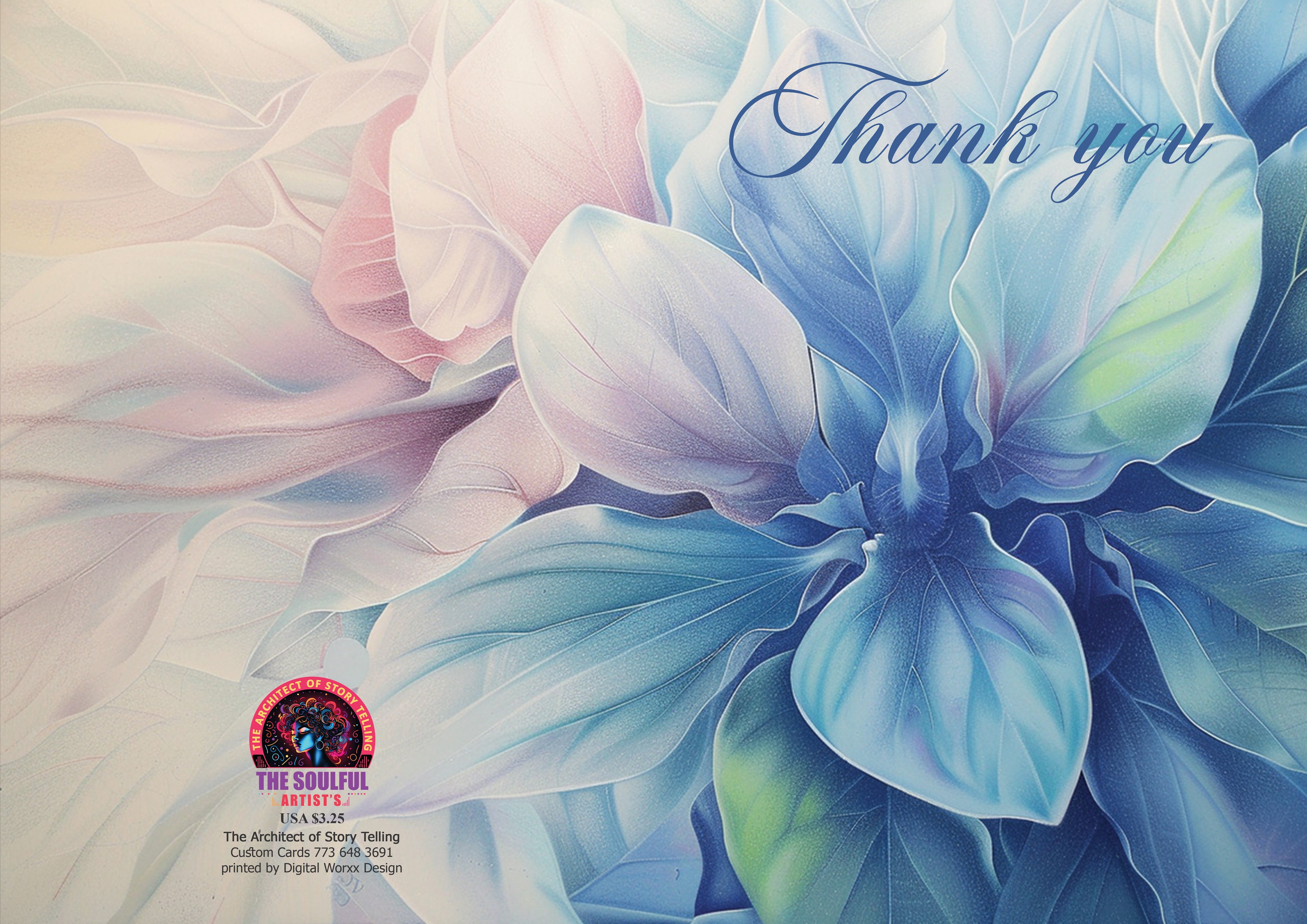 Dahlia Flower "Thank You" Cards – Digital Art Set