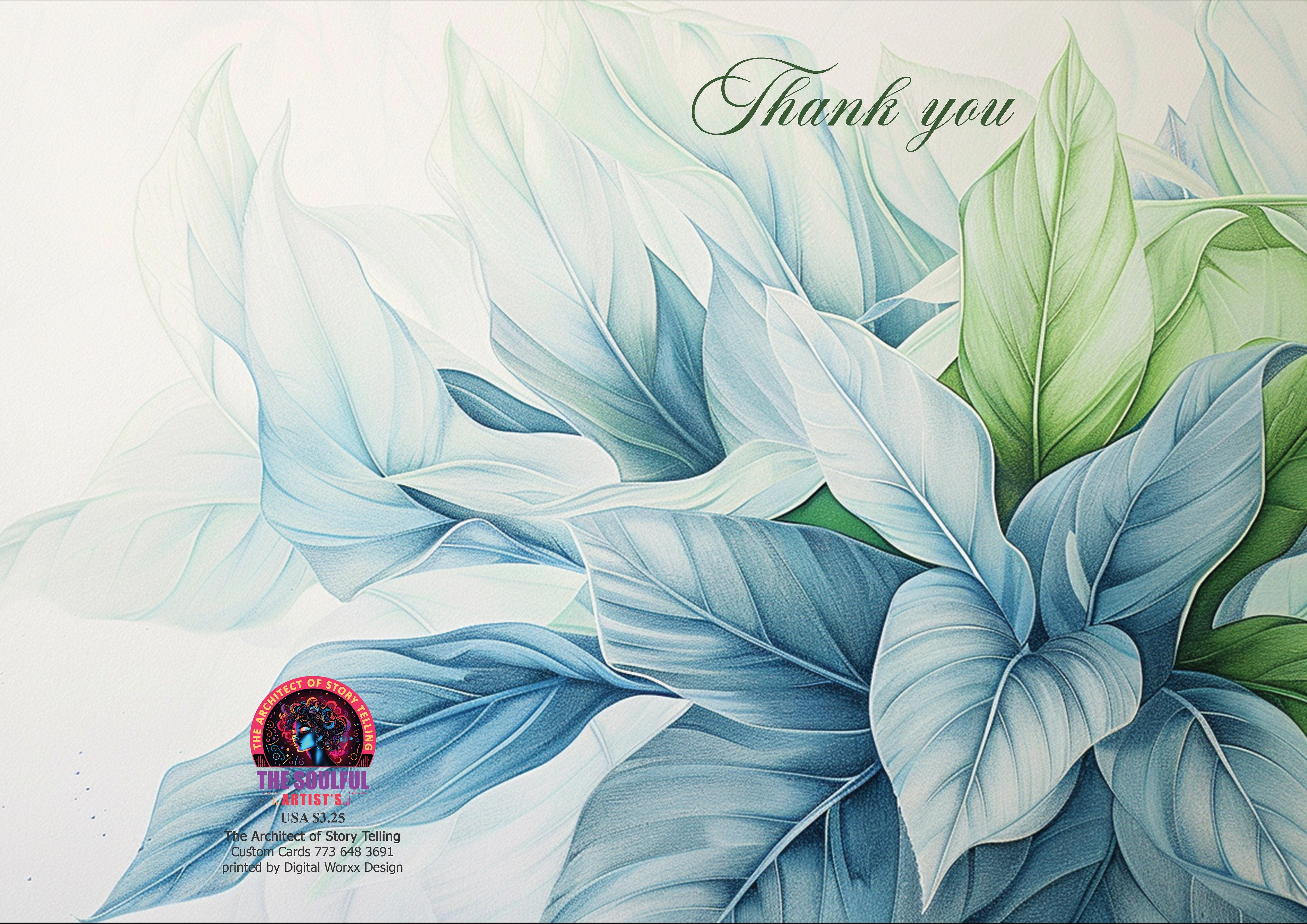 Dahlia Flower "Thank You" Cards – Digital Art Set