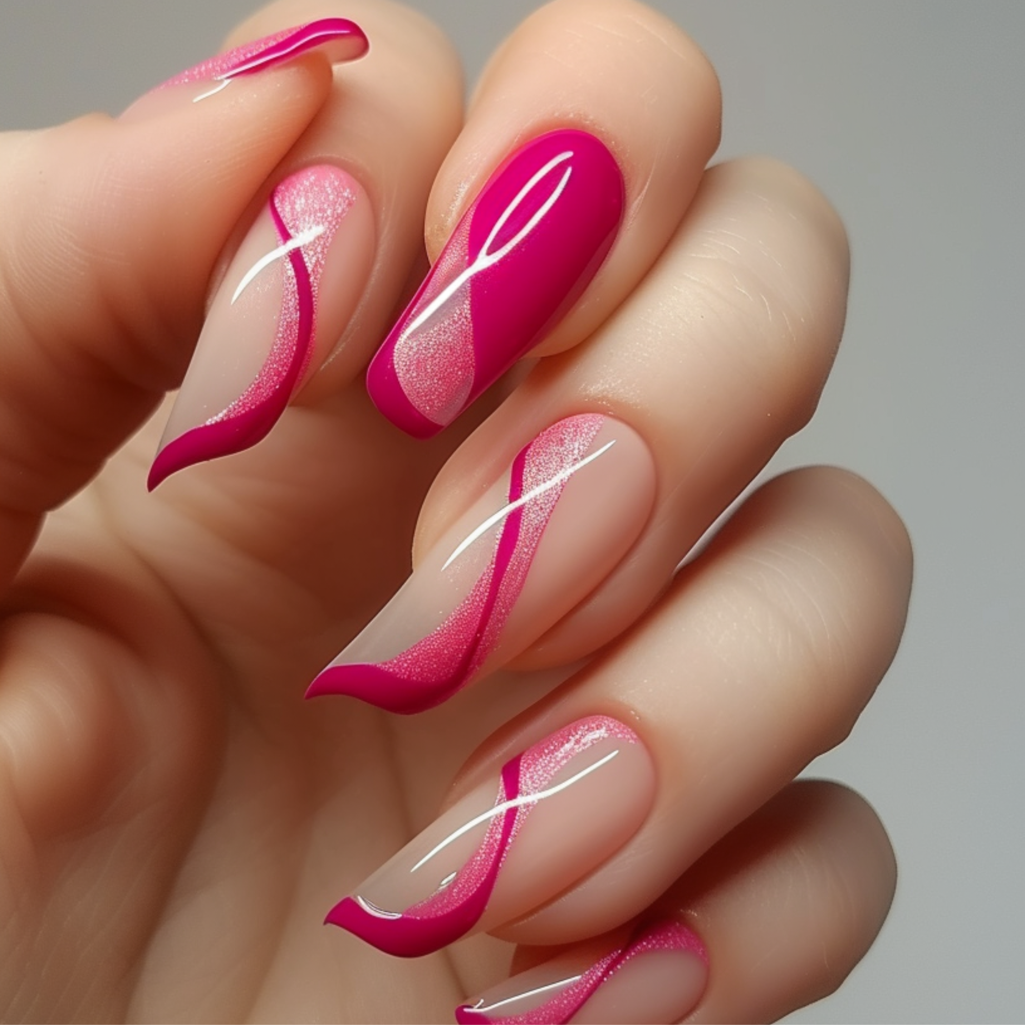 Love pink Tip Nails