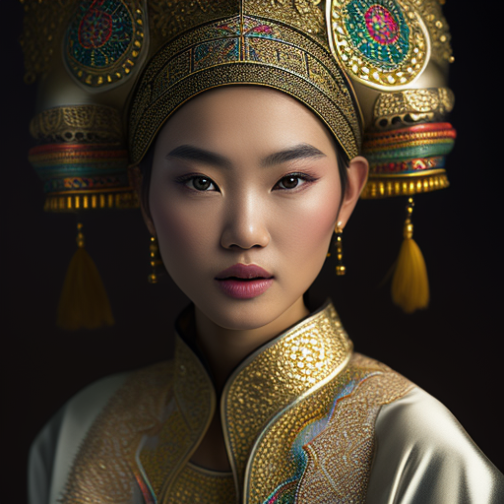 Elegant Cinematic Portrait of a Young Asian Woman