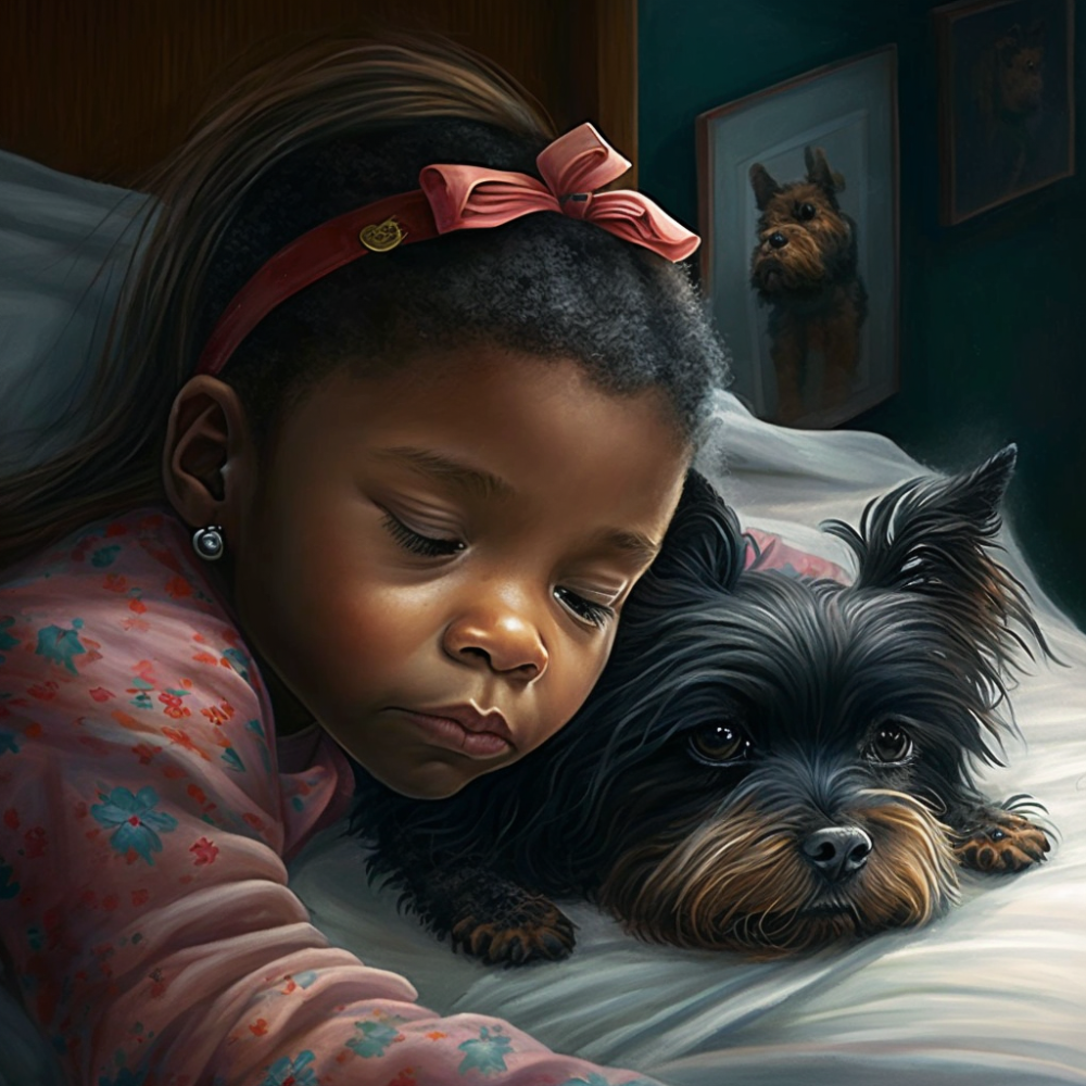 5 year old Yorkshire terrier dog lying sick