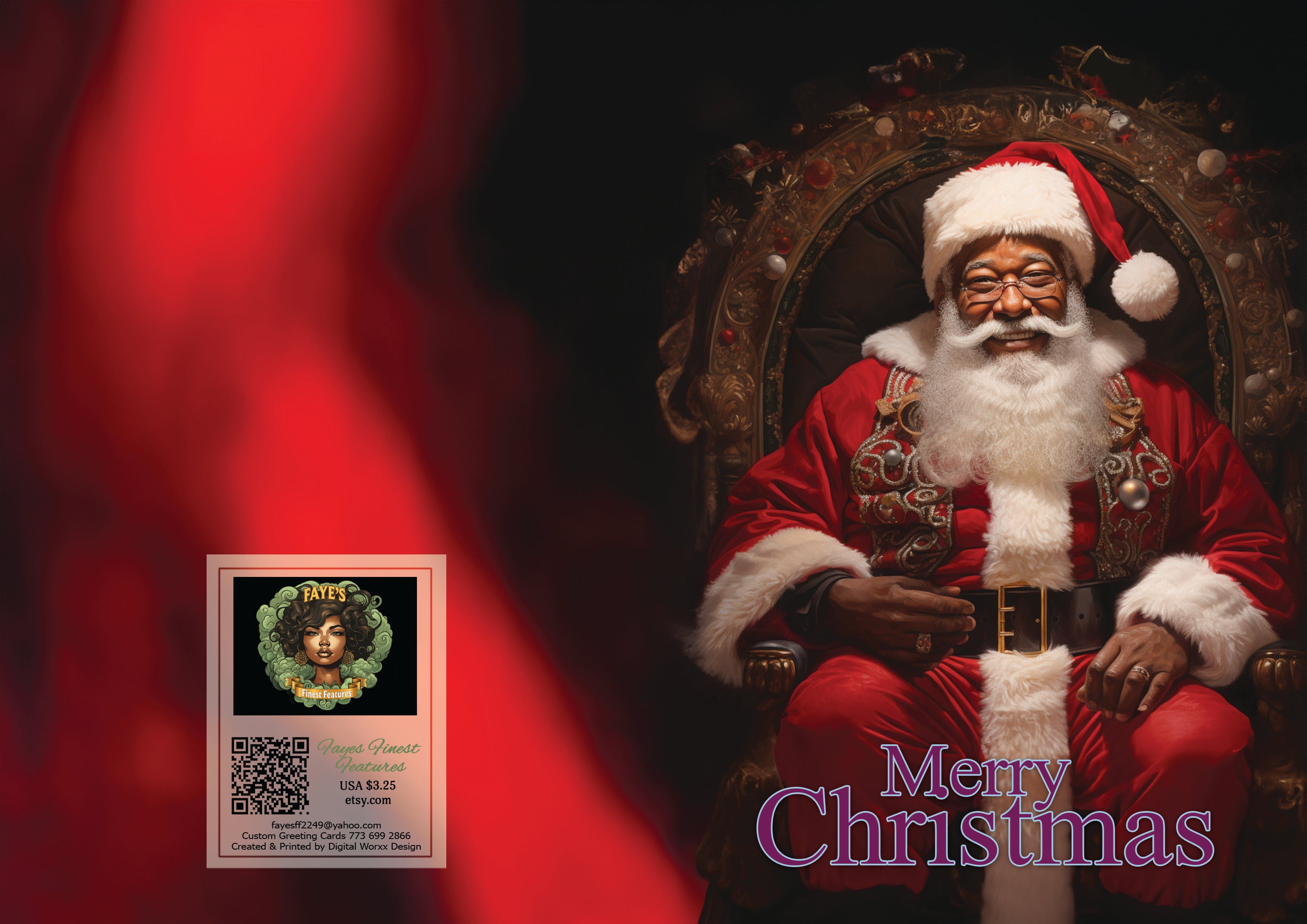 Grand and Joyful Santa Claus Portrait - Digital Art Celebration