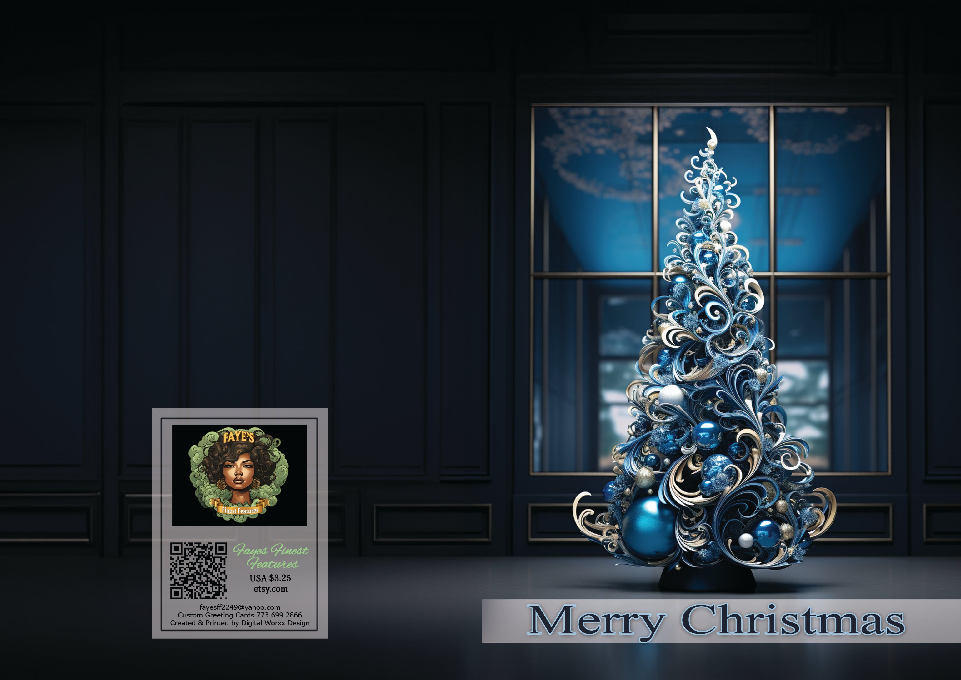 Elegance in Blue: A Modern Christmas Tree