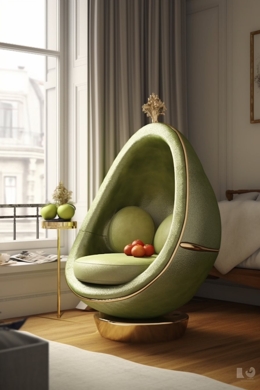 Avocado chair in luxury urban interior detailing Uploa Uplo