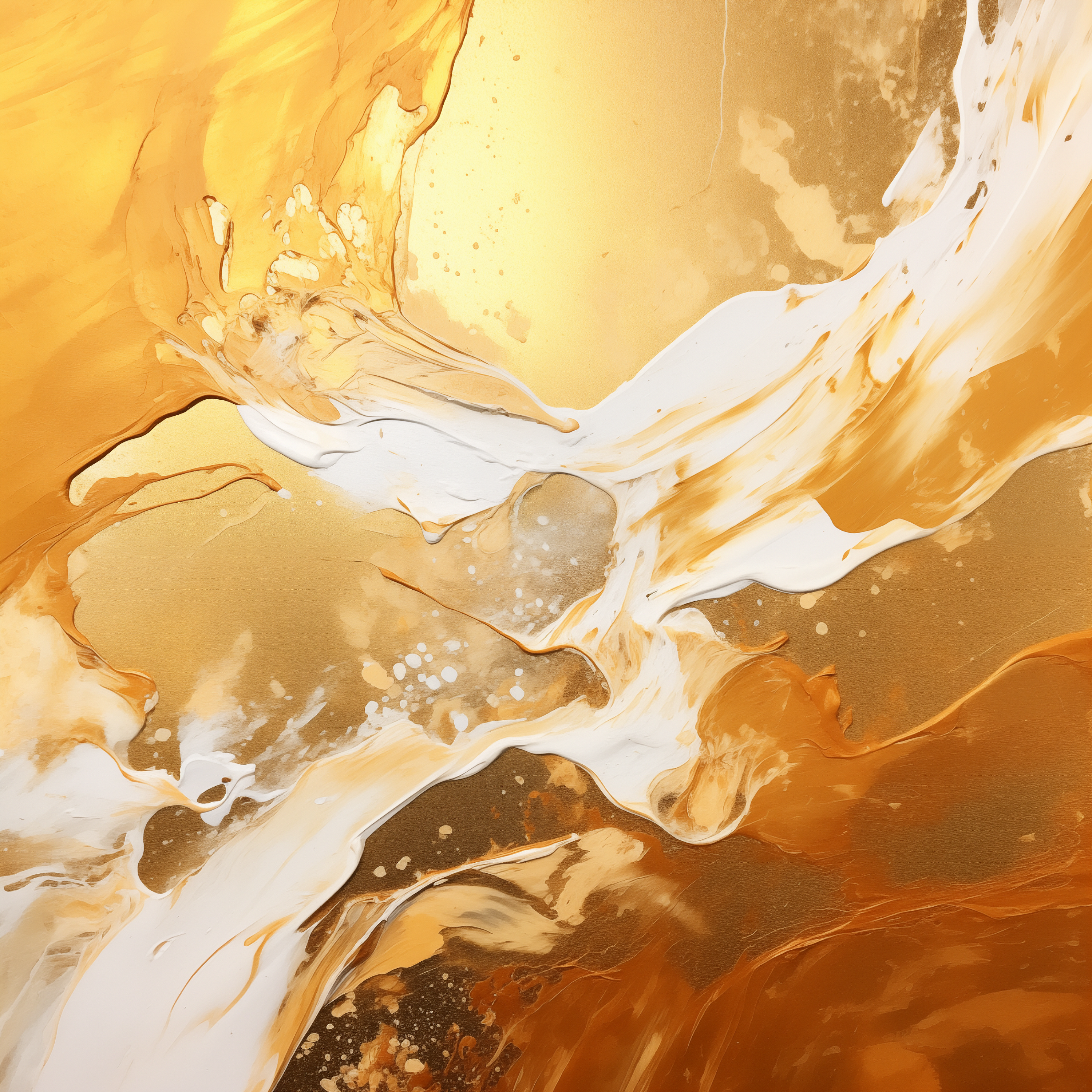 Golden Flow: Abstract Fluid Art