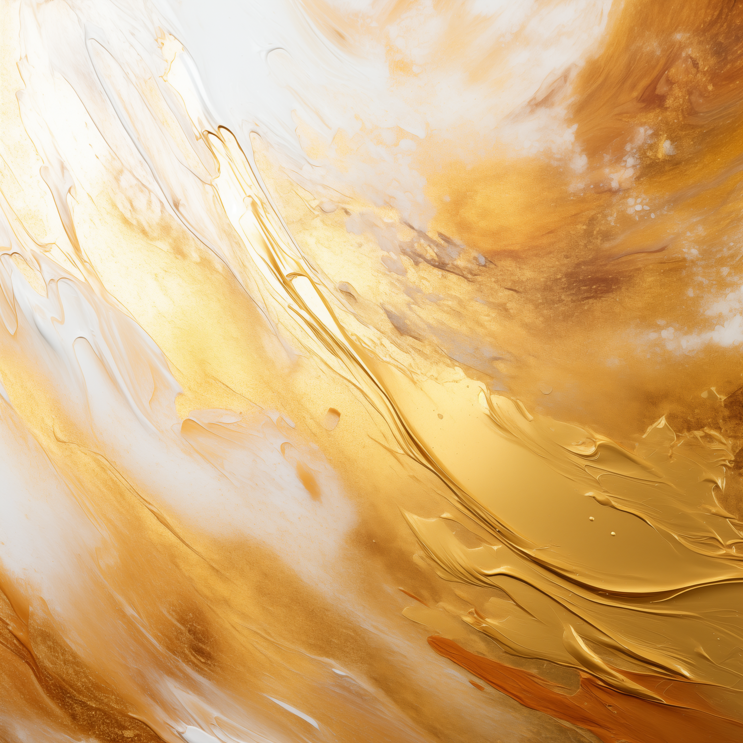Golden Waves: Abstract Flowing Energy Art