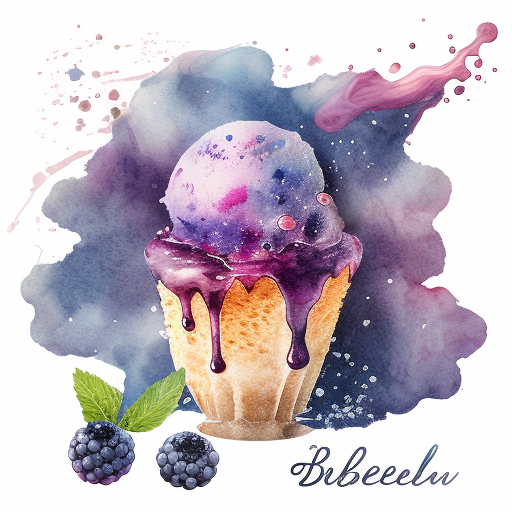 Create a water color image of a huckleberry baked