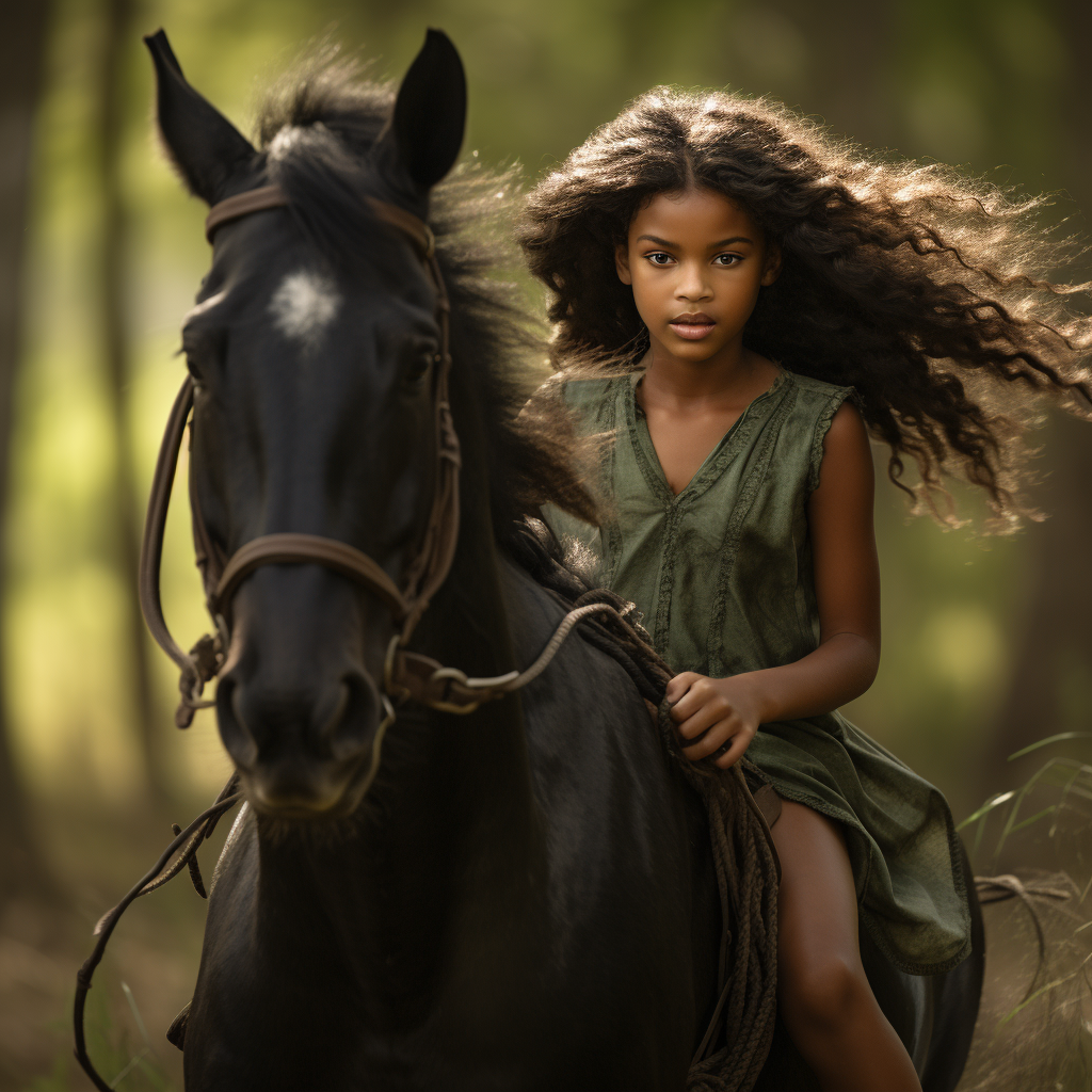 colorful black Haley Berry african american equestrian