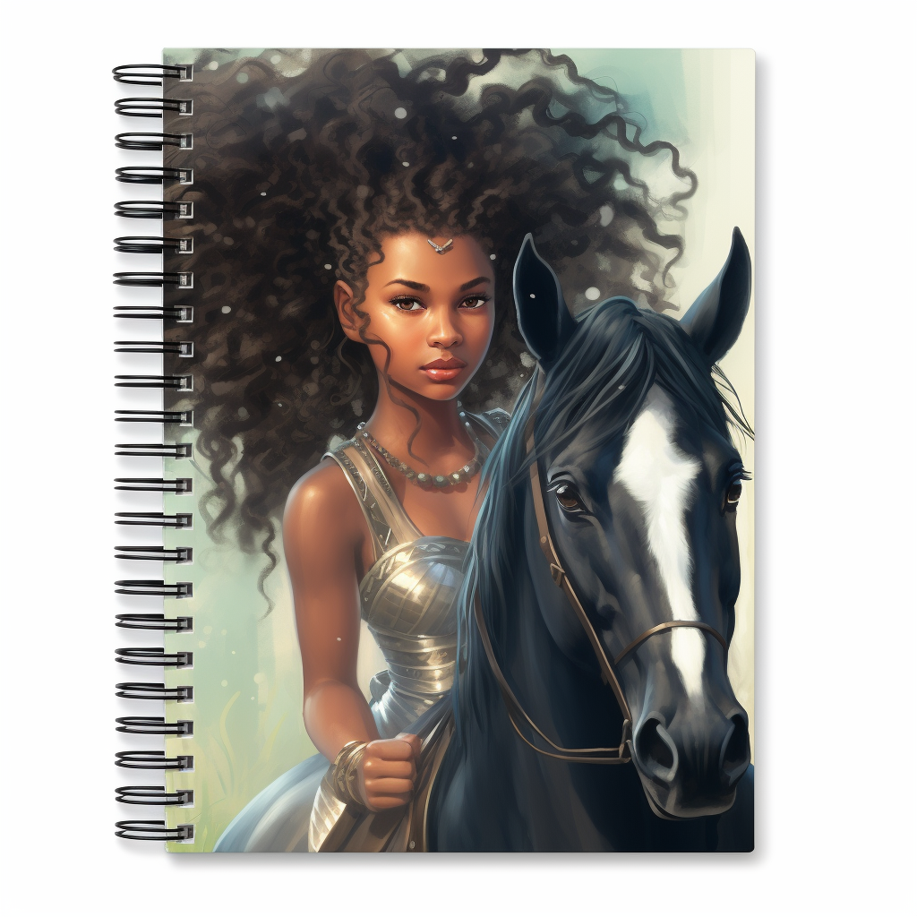 Beautiful black child with dread Horse Art