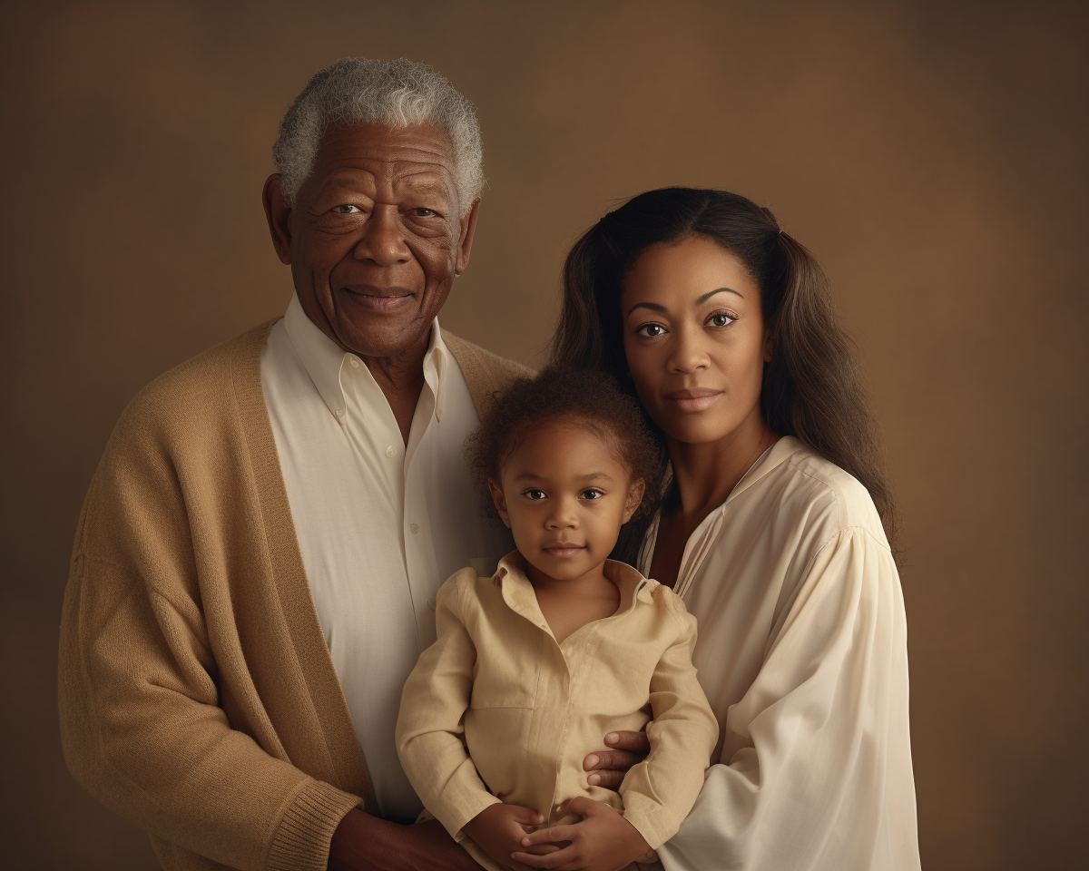 Output nolan film style ultra photo realistic family art