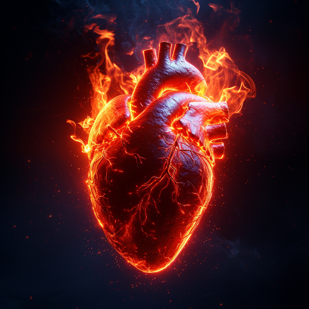 A 3D illustration of a human heart