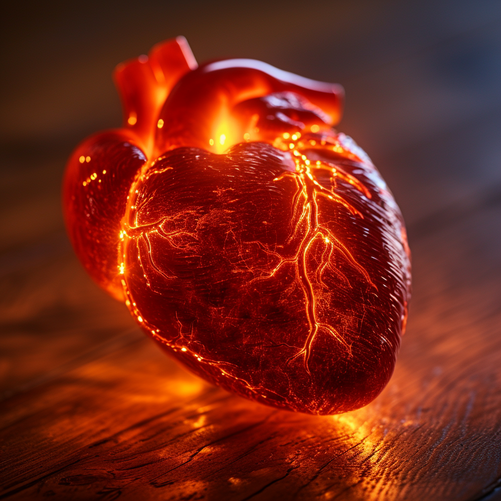 A 3D illustration of a human heart