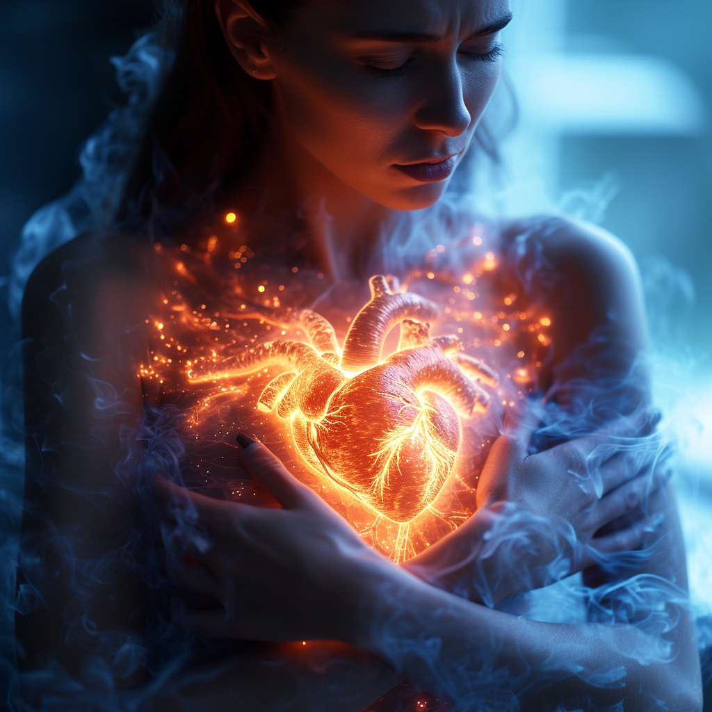 A person appearing to have a heart attack