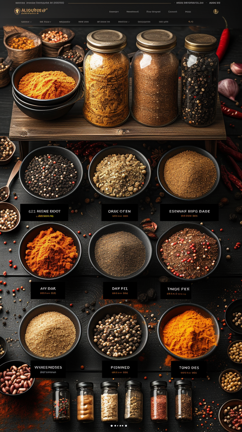 colorful natural spices and powders