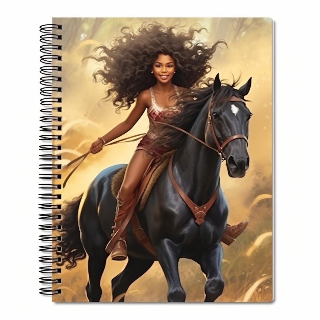 african american girl rodeo scene spiral bound Note book