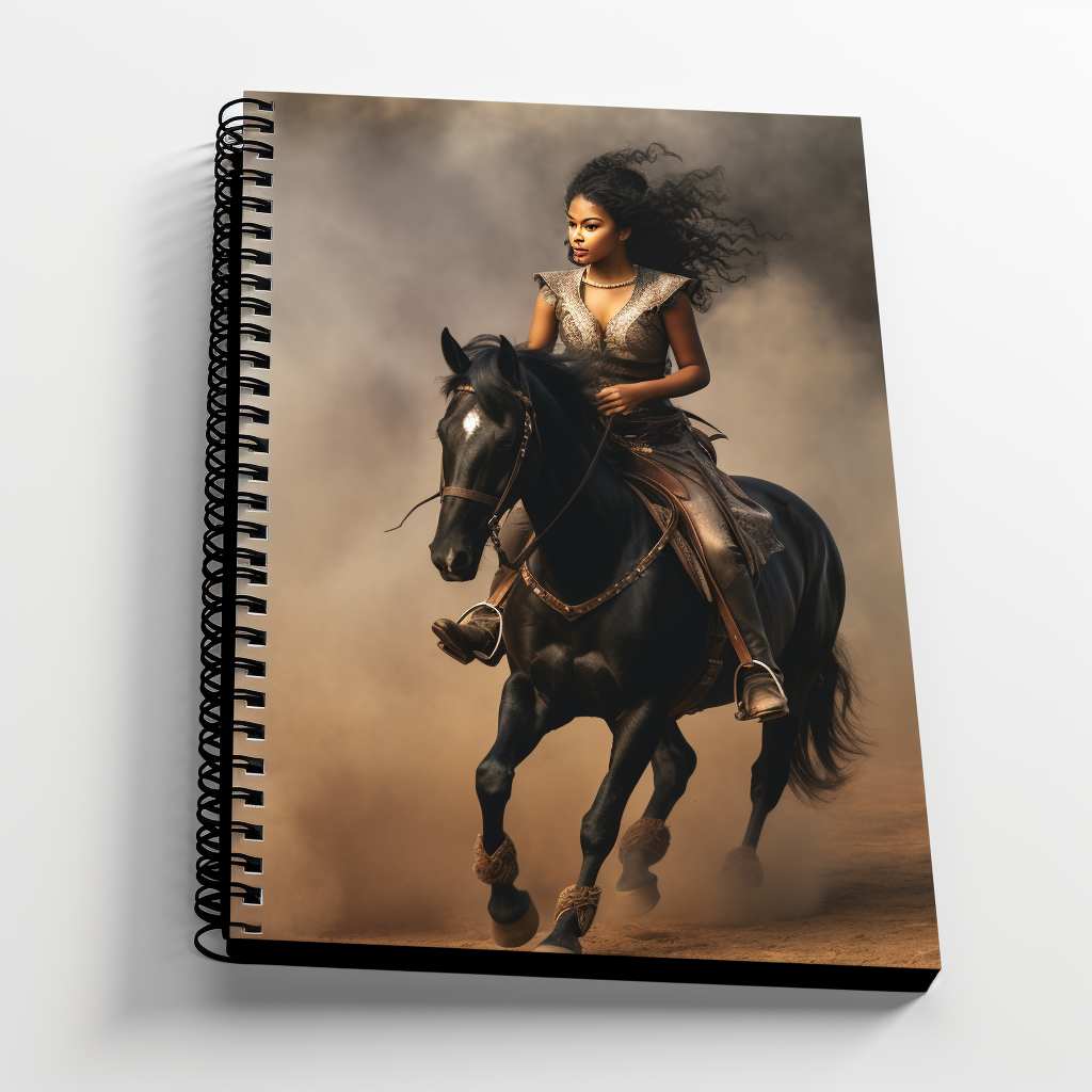 african american girl rodeo scene spiral bound Note book