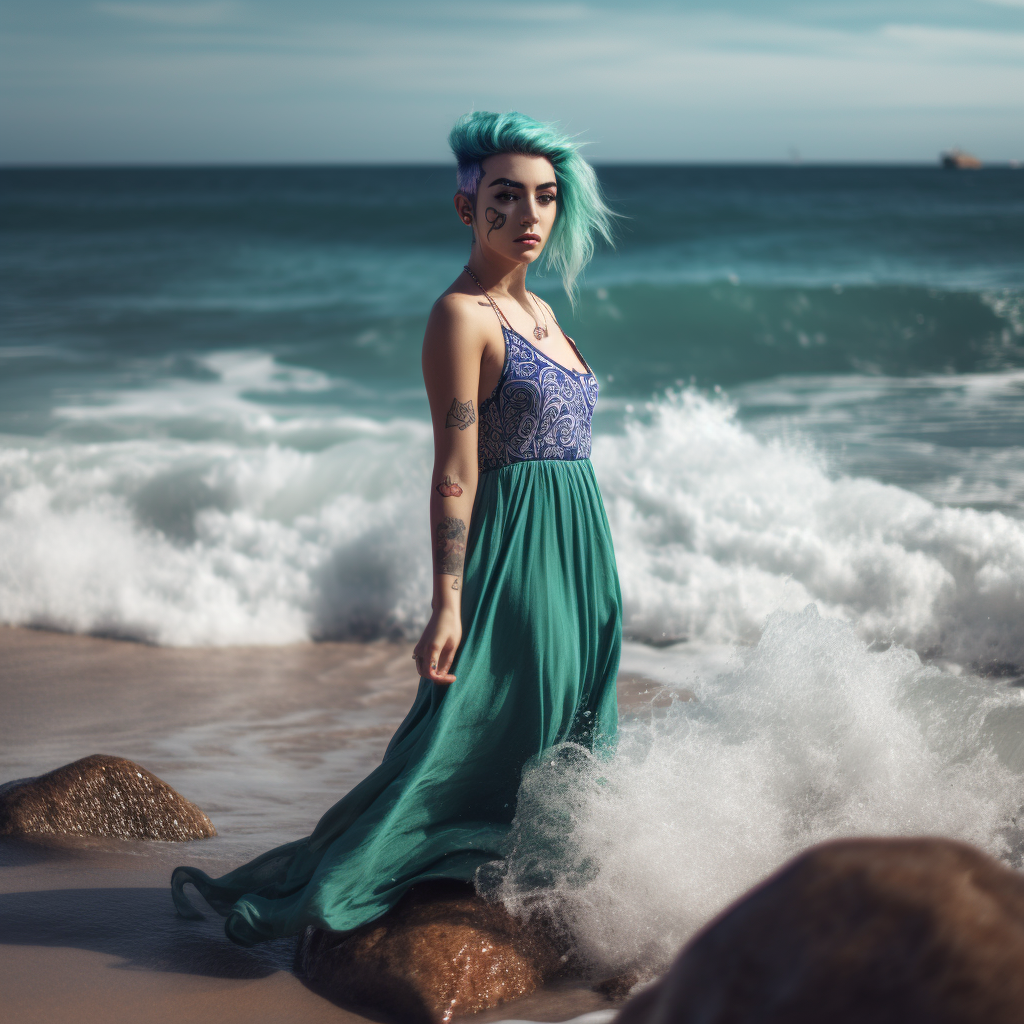 Effortless Elegance: Full-Body Hispanic Woman in Casual Dress