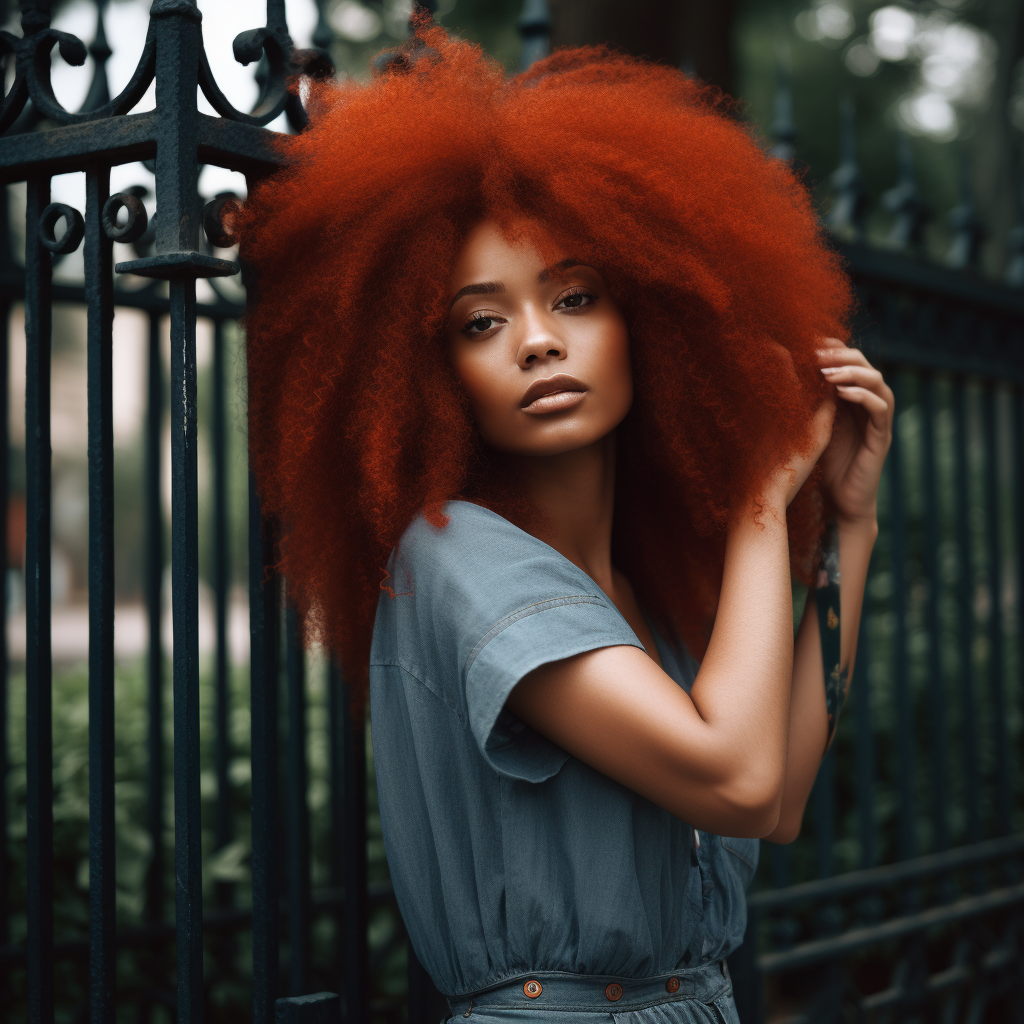 Ethereal Fusion: Asian-Black Woman with Flowing Hair