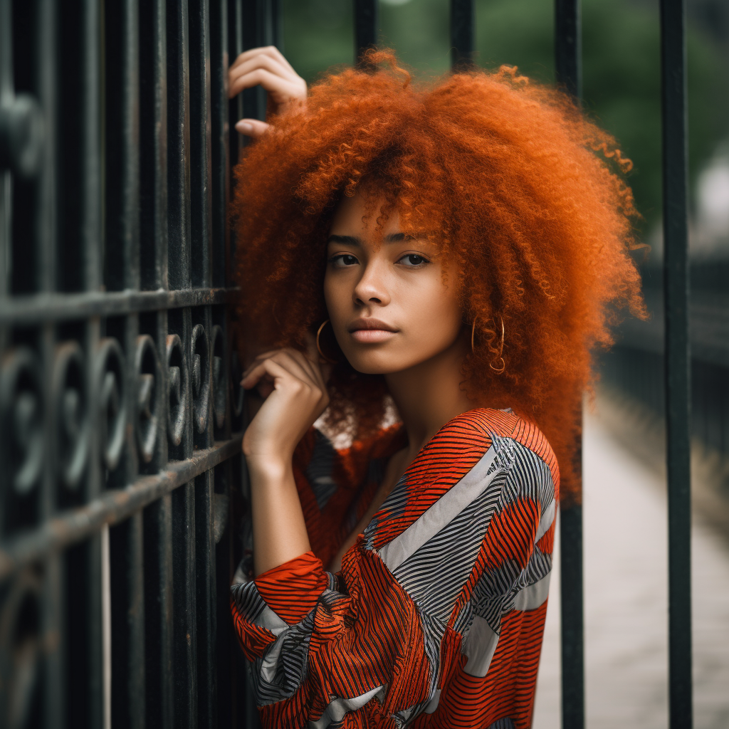 Asian-Black Woman with Flowing Hair
