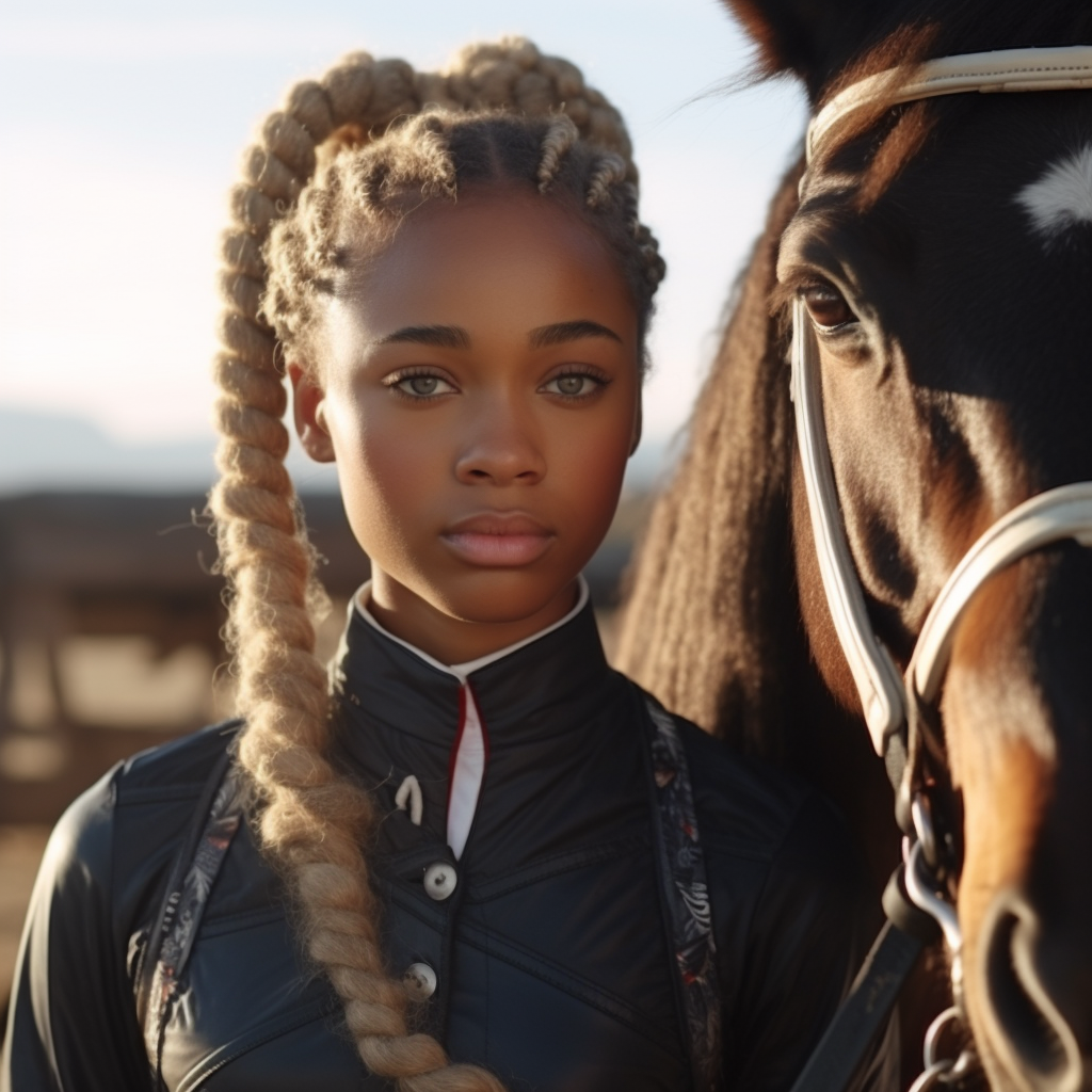 beautiful black african american equestrian