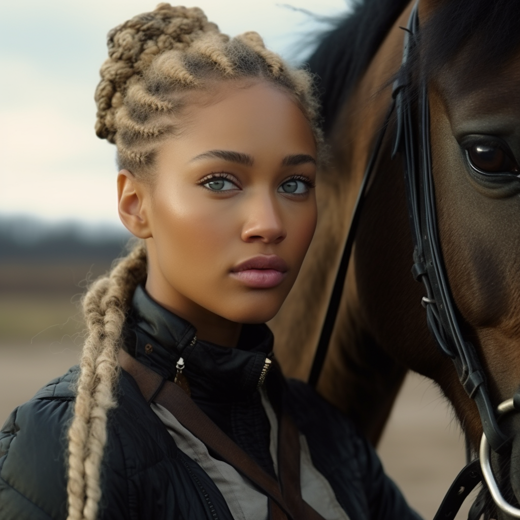 beautiful black african american equestrian