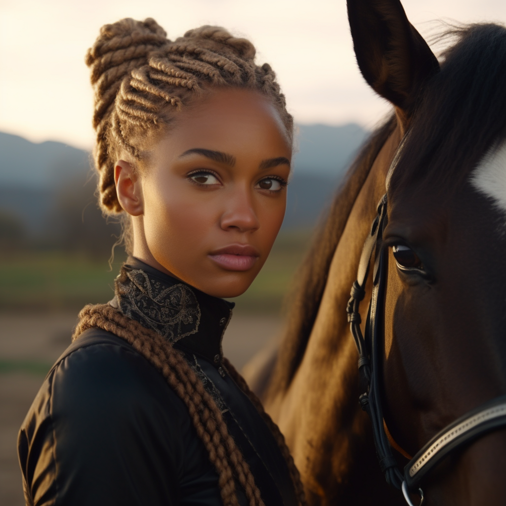 beautiful black african american equestrian