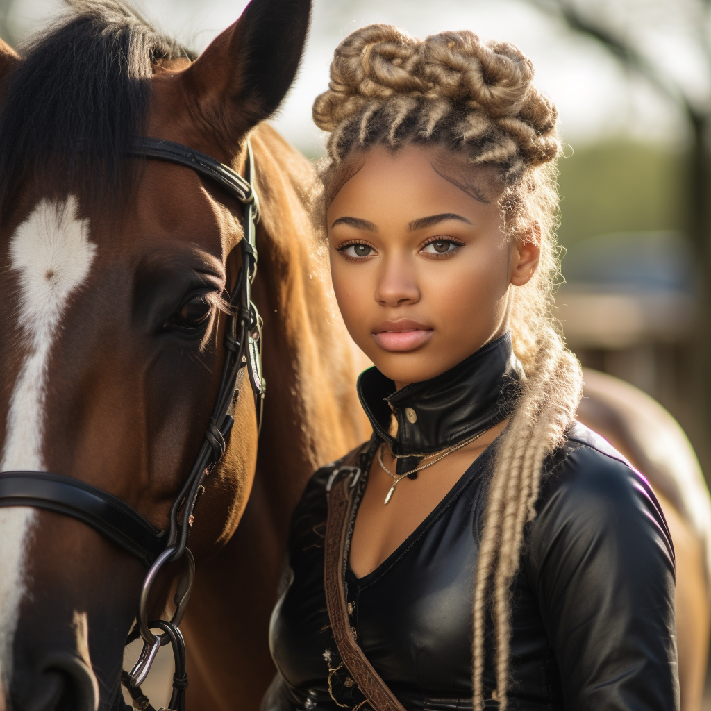 beautiful black african american equestrian