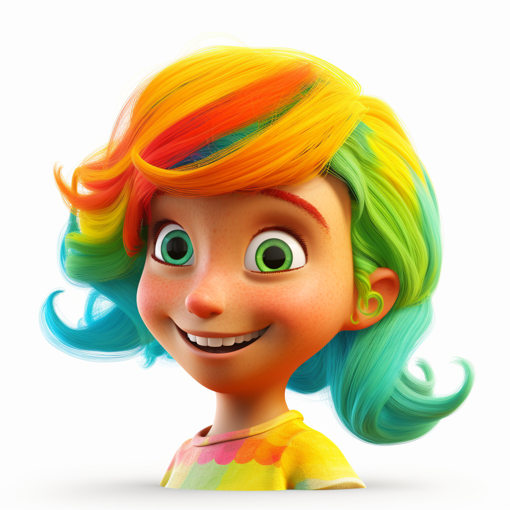 Joyful Spectrum: Hispanic Woman with Colorful Hair