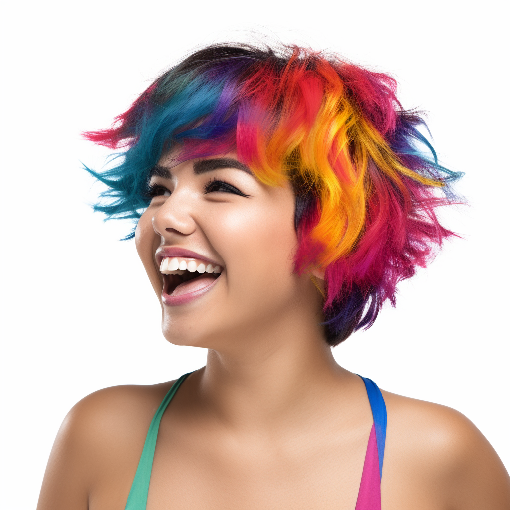 Hispanic Woman with Colorful Hair