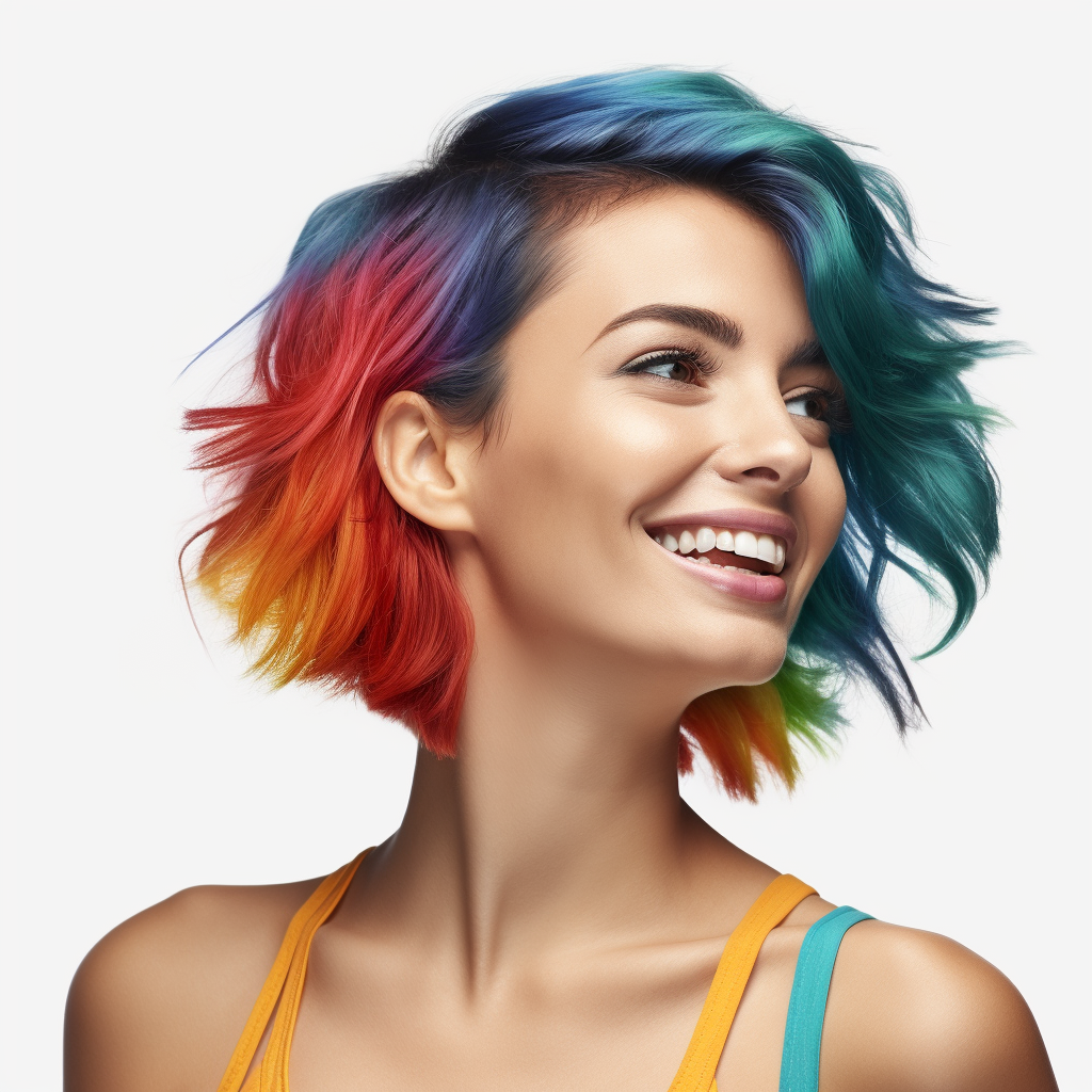 Hispanic Woman with Colorful Hair