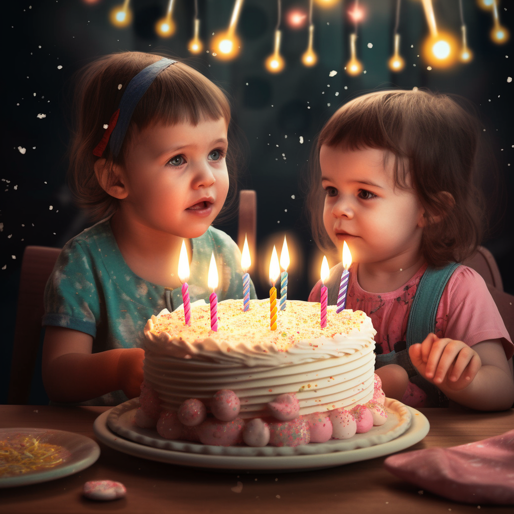 childs hyperrealistic portrait photo of birthday