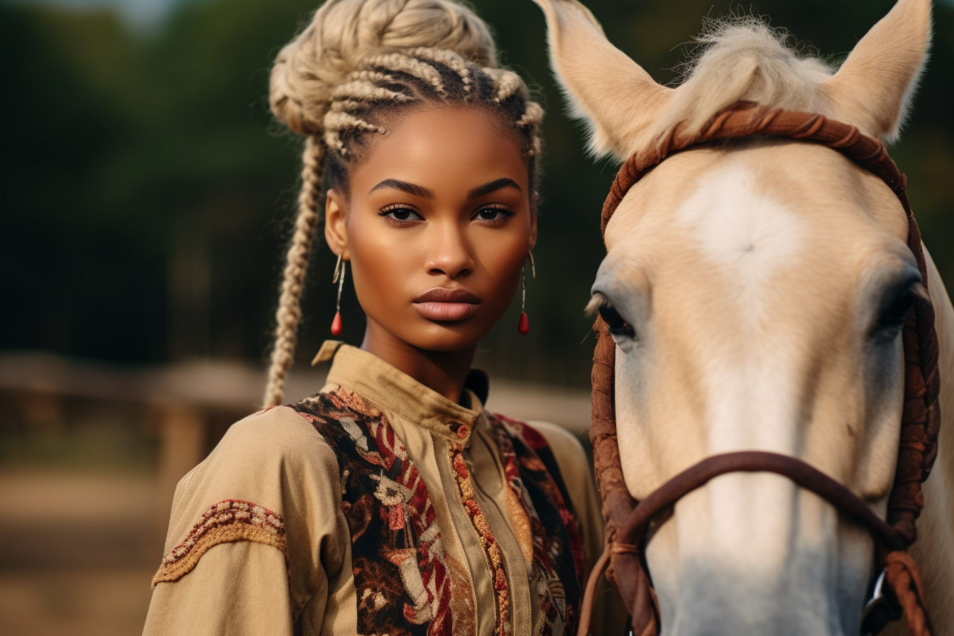 colorful black Haley Berry african american equestrian