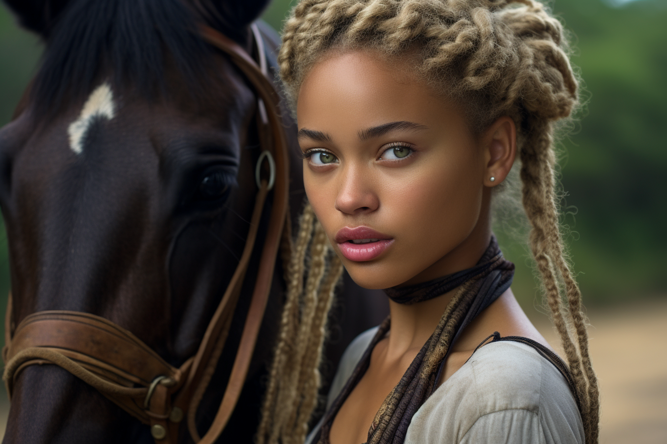 colorful black Haley Berry african american equestrian