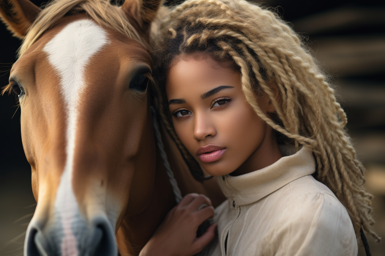 colorful black Haley Berry african american equestrian