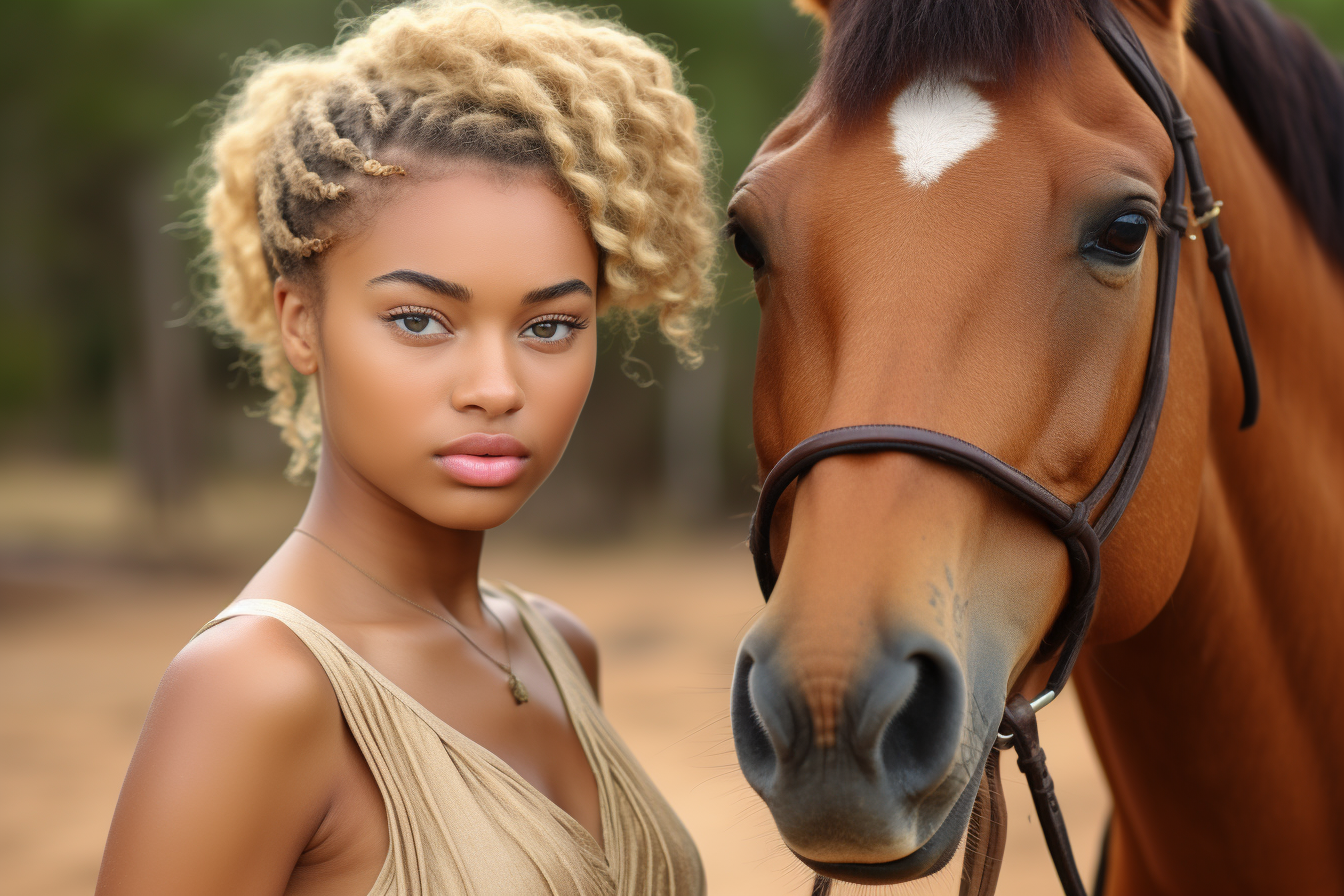 colorful black Haley Berry african american equestrian