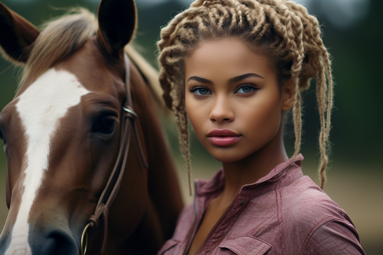 colorful black Haley Berry african american equestrian