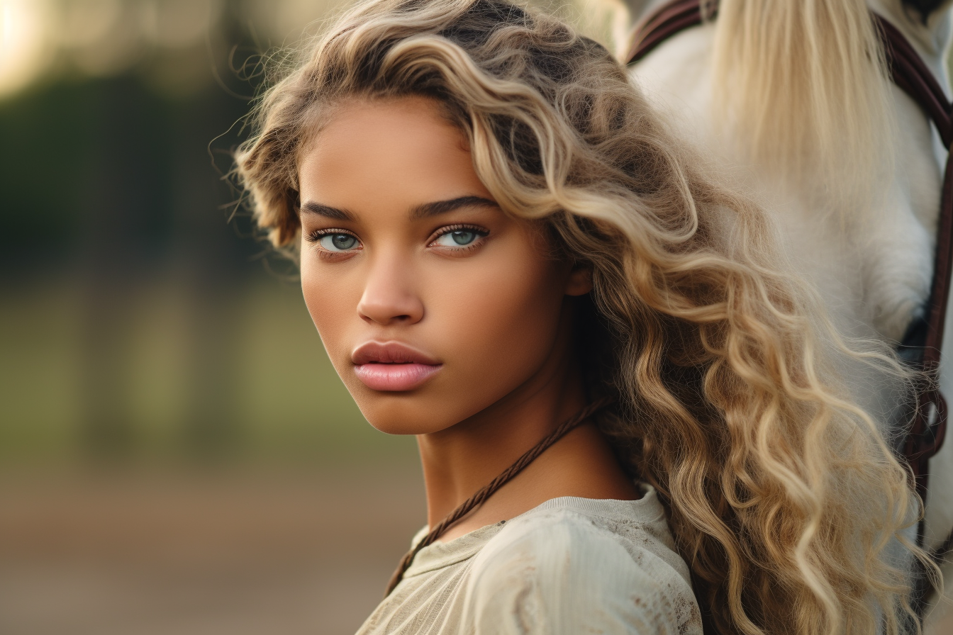 colorful black Haley Berry african american equestrian