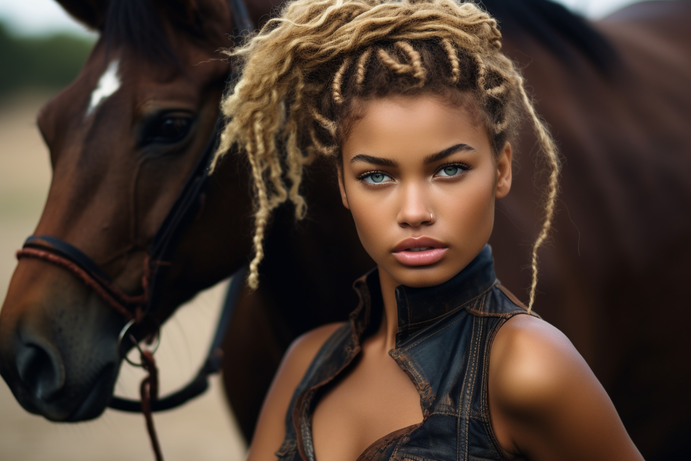 colorful black Haley Berry african american equestrian
