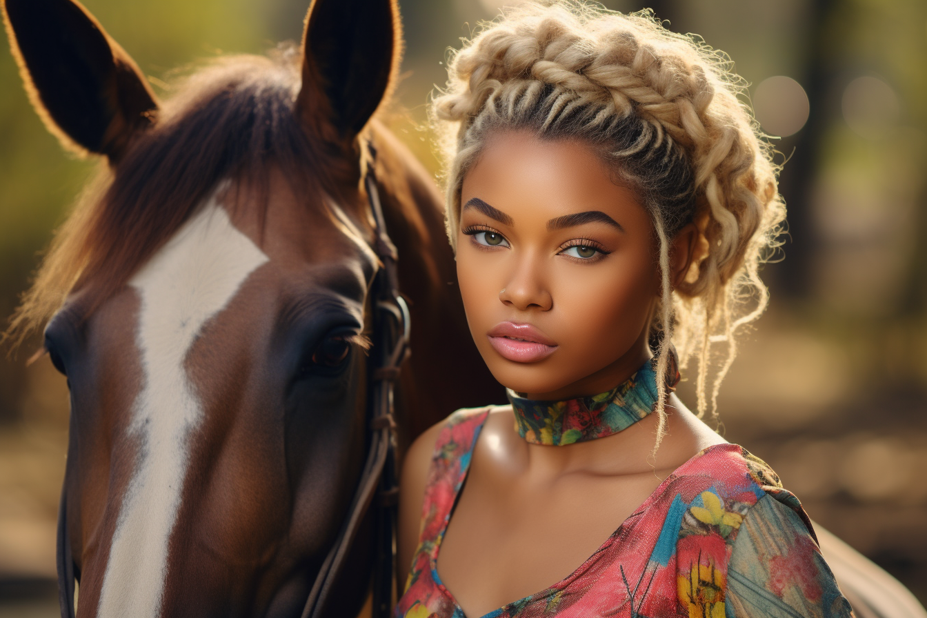 colorful black Haley Berry african american equestrian