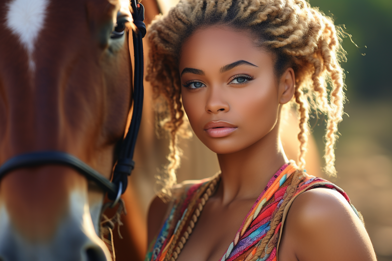 colorful black Haley Berry african american equestrian