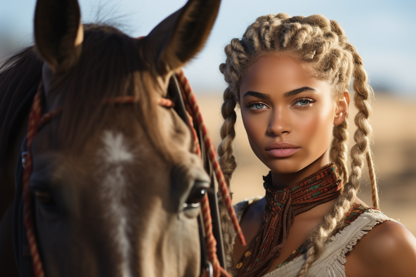 colorful black Haley Berry african american equestrian