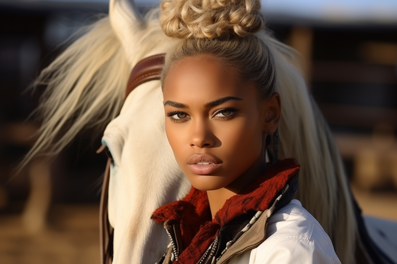 colorful black Haley Berry african american equestrian